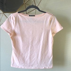 Ralph Lauren baby pink and white striped shirt